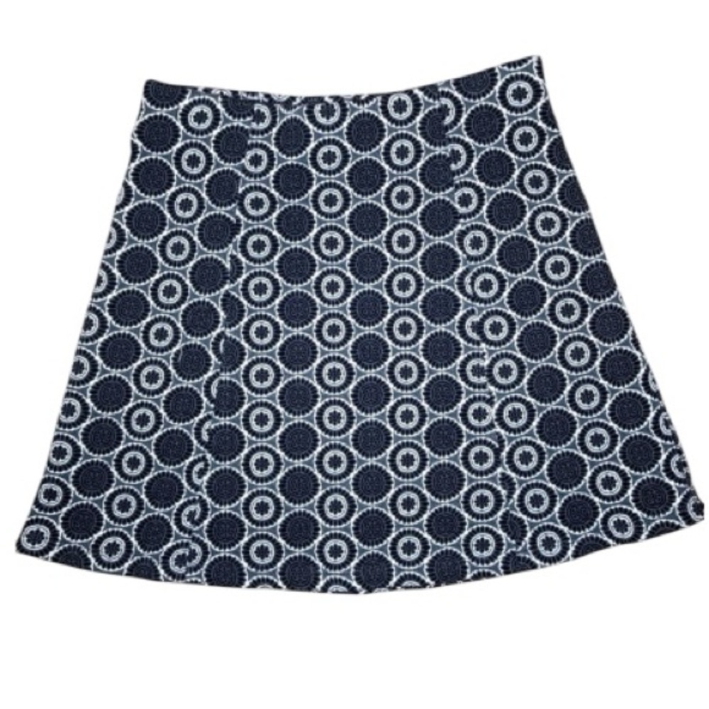 LOFT Women’s Navy and White Geometric Medallion
Print A-Line Mini Skirt 90s,Y2K